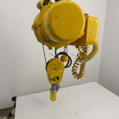 P & H Ziplift 1/2 Ton Electric Wire Rope Hoist 440V 3PH 15' Lift 20FPM W/Trolley