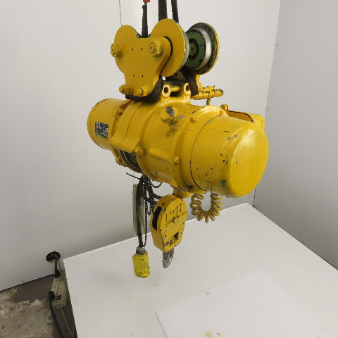 P & H Ziplift 1/2 Ton Electric Wire Rope Hoist 440V 3PH 15' Lift 20FPM W/Trolley