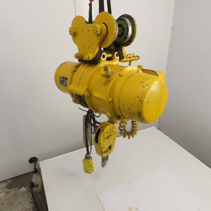 P & H Ziplift 1/2 Ton Electric Wire Rope Hoist 440V 3PH 15' Lift 20FPM W/Trolley