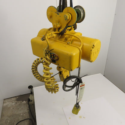 P & H Ziplift 1/2 Ton Electric Wire Rope Hoist 440V 3PH 15' Lift 20FPM W/Trolley