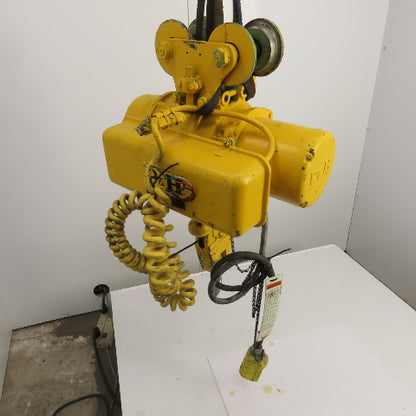 P & H Ziplift 1/2 Ton Electric Wire Rope Hoist 440V 3PH 15' Lift 20FPM W/Trolley
