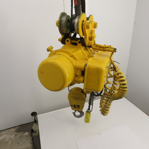 P & H Ziplift 1/2 Ton Electric Wire Rope Hoist 440V 3PH 15' Lift 20FPM W/Trolley