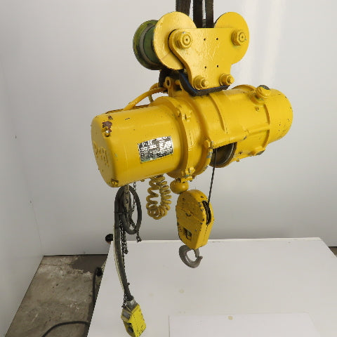 P & H Ziplift 1/2 Ton Electric Wire Rope Hoist 440V 3PH 15' Lift 20FPM W/Trolley