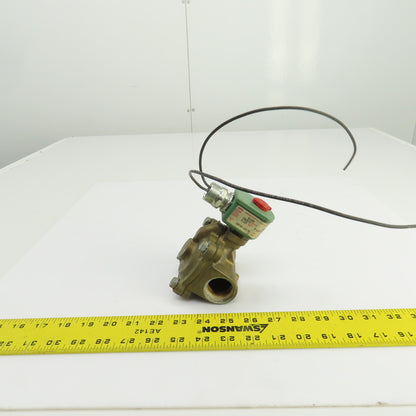 Asco 8210D4 Red Hat 120V Air Water Gas Solenoid Valve 1" NPT Ports 5-100PSI