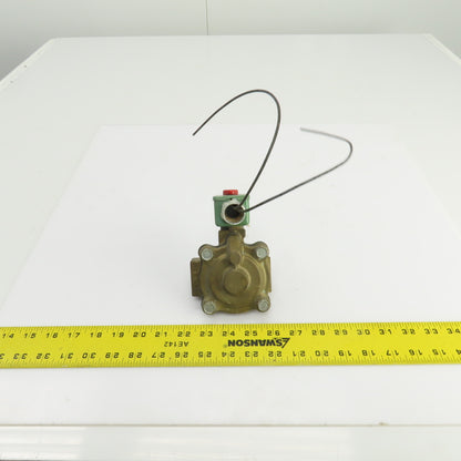 Asco 8210D4 Red Hat 120V Air Water Gas Solenoid Valve 1" NPT Ports 5-100PSI