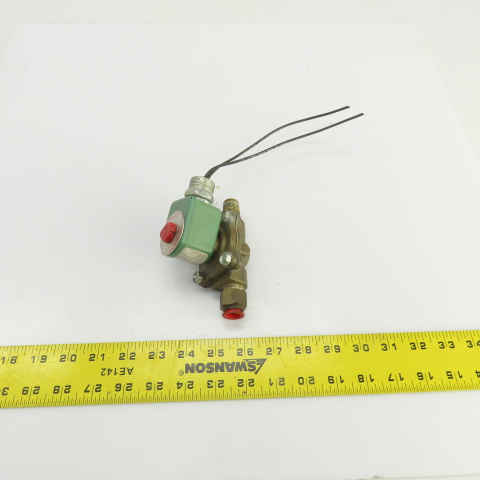 Asco 8210D1 Red Hat 120V Air Water Gas Solenoid Valve 3/8" NPT Ports 5-200PSI