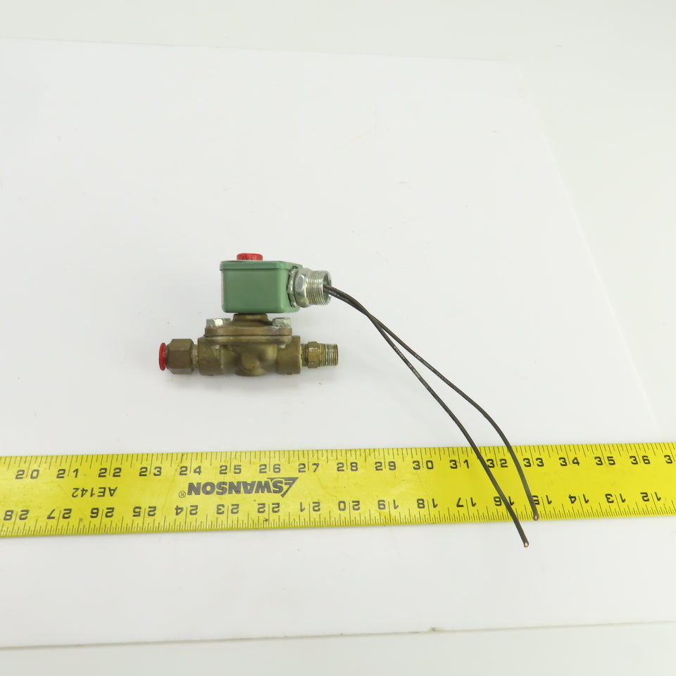 Asco 8210D1 Red Hat 120V Air Water Gas Solenoid Valve 3/8" NPT Ports 5-200PSI
