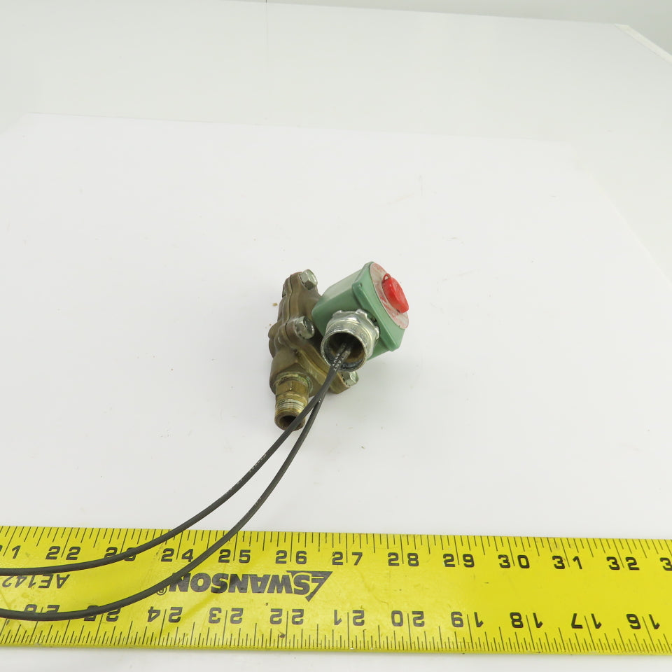 Asco 8210D1 Red Hat 120V Air Water Gas Solenoid Valve 3/8" NPT Ports 5-200PSI