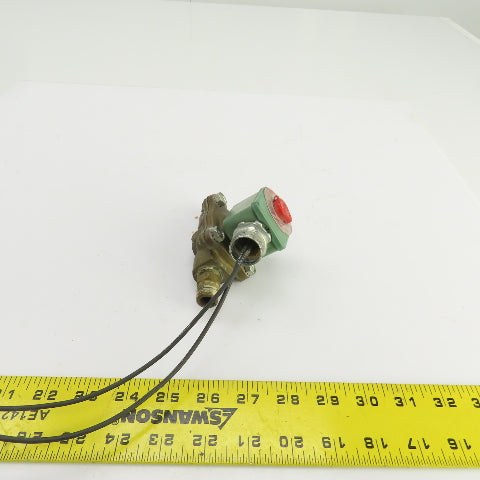 Asco 8210D1 Red Hat 120V Air Water Gas Solenoid Valve 3/8" NPT Ports 5-200PSI