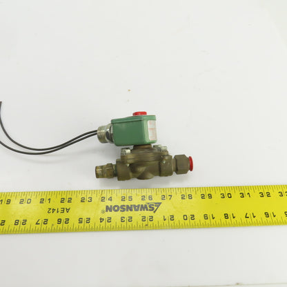 Asco 8210D1 Red Hat 120V Air Water Gas Solenoid Valve 3/8" NPT Ports 5-200PSI