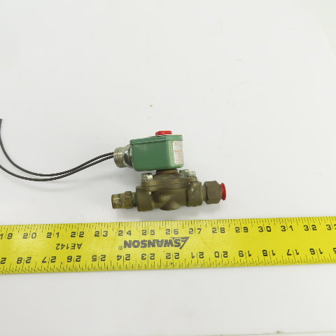 Asco 8210D1 Red Hat 120V Air Water Gas Solenoid Valve 3/8" NPT Ports 5-200PSI