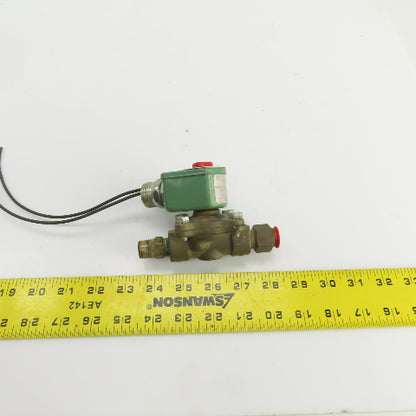 Asco 8210D1 Red Hat 120V Air Water Gas Solenoid Valve 3/8" NPT Ports 5-200PSI