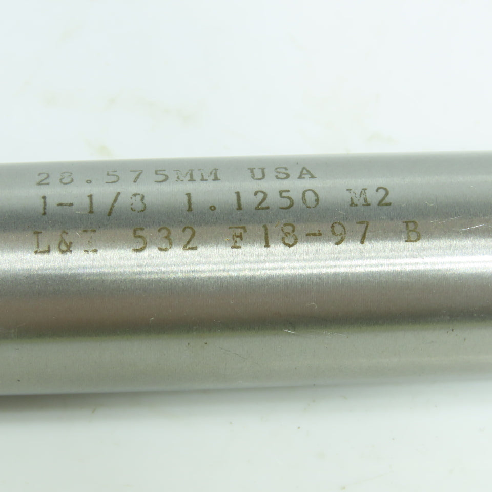 L&I 1-1/8" Expansion Chucking Reamer 8 Straight Flute Morse Taper #3 Shank USA