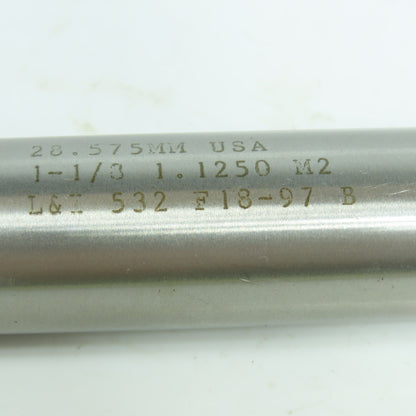 L&I 1-1/8" Expansion Chucking Reamer 8 Straight Flute Morse Taper #3 Shank USA