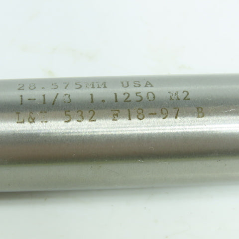 L&I 1-1/8" Expansion Chucking Reamer 8 Straight Flute Morse Taper #3 Shank USA