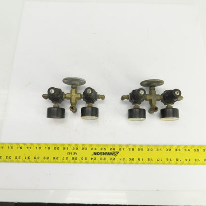 0-200 PSI Twin Pneumatic Regulator W/Gauges Set-Up 3/8" NPT Lot Of 2