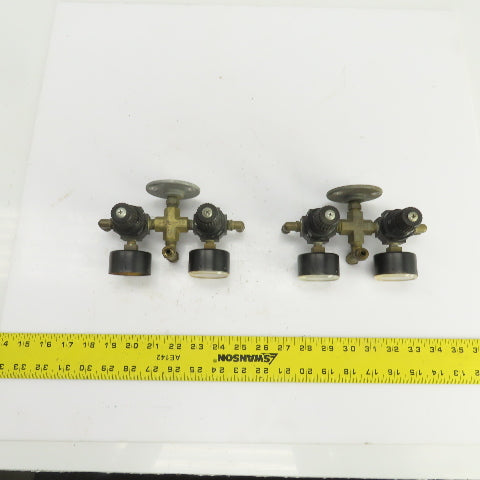 0-200 PSI Twin Pneumatic Regulator W/Gauges Set-Up 3/8" NPT Lot Of 2