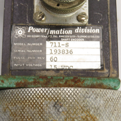Powermation 711-S Shaft Encoder Pulse Per Rev. 60 15VDC