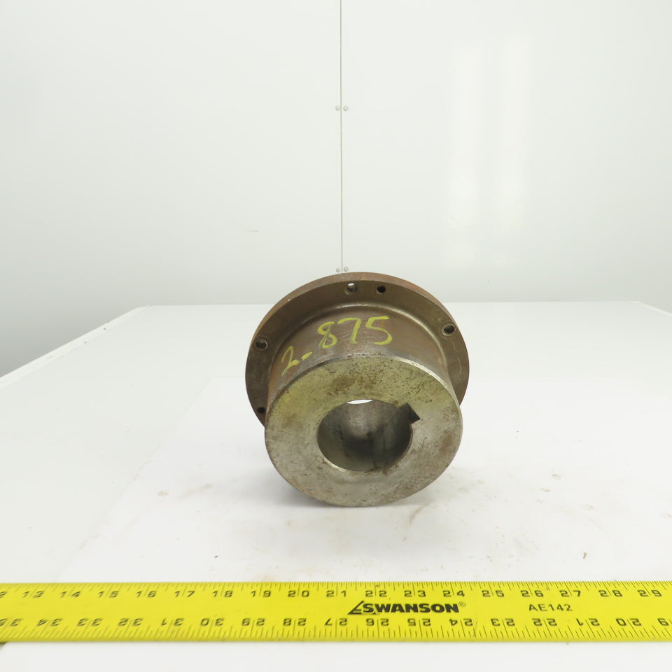 Flanged Coupling Hub Sleeve 2.875" Shaft 7-7/8" Flange OD 3/4" Key