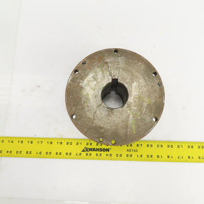 Flanged Coupling Hub Sleeve 2.125" Shaft 7-7/8" Flange OD 1/2" Key