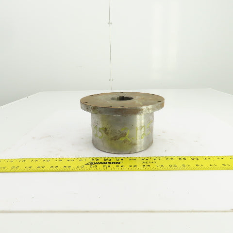 Flanged Coupling Hub Sleeve 2.125" Shaft 7-7/8" Flange OD 1/2" Key