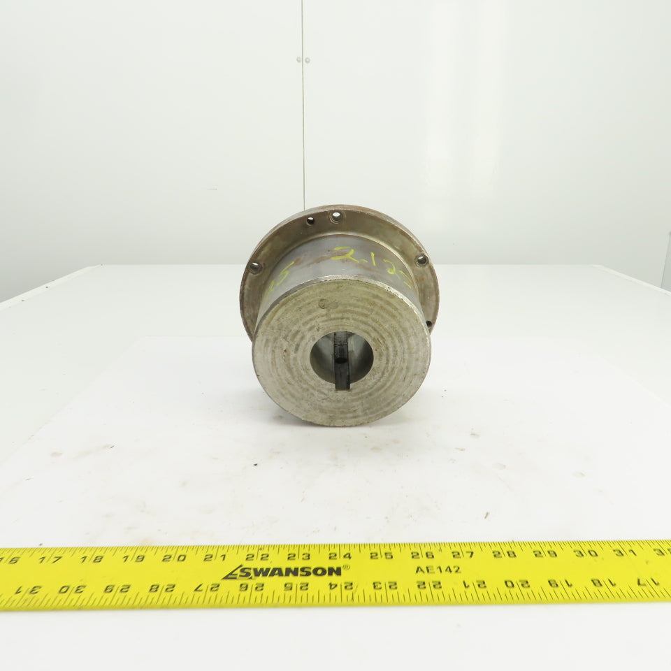 Flanged Coupling Hub Sleeve 2.125" Shaft 7-7/8" Flange OD 1/2" Key