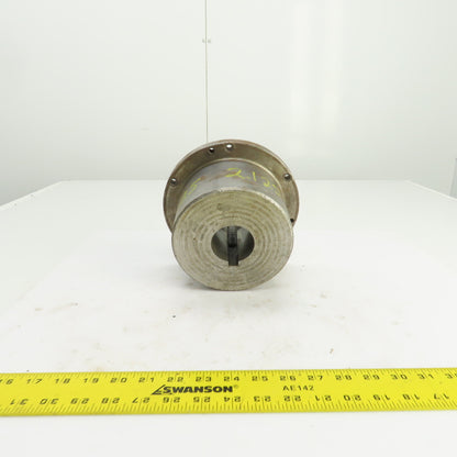 Flanged Coupling Hub Sleeve 2.125" Shaft 7-7/8" Flange OD 1/2" Key