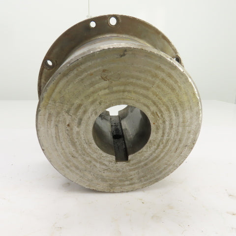 Flanged Coupling Hub Sleeve 2.125" Shaft 7-7/8" Flange OD 1/2" Key