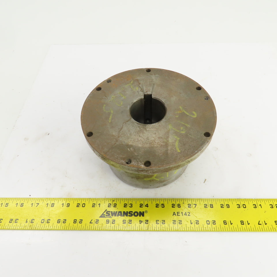 Flanged Coupling Hub Sleeve 2.125" Shaft 7-7/8" Flange OD 1/2" Key
