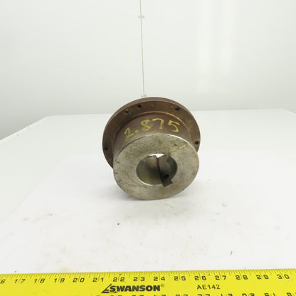 Flanged Coupling Hub Sleeve 2.875" Shaft 7-7/8" Flange OD 3/4" Key