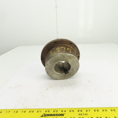 Flanged Coupling Hub Sleeve 2.875" Shaft 7-7/8" Flange OD 3/4" Key