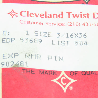 Cleveland 3/16"x 36 Expansion Pin For Chucking Reamer Adjustment Screw Bolt