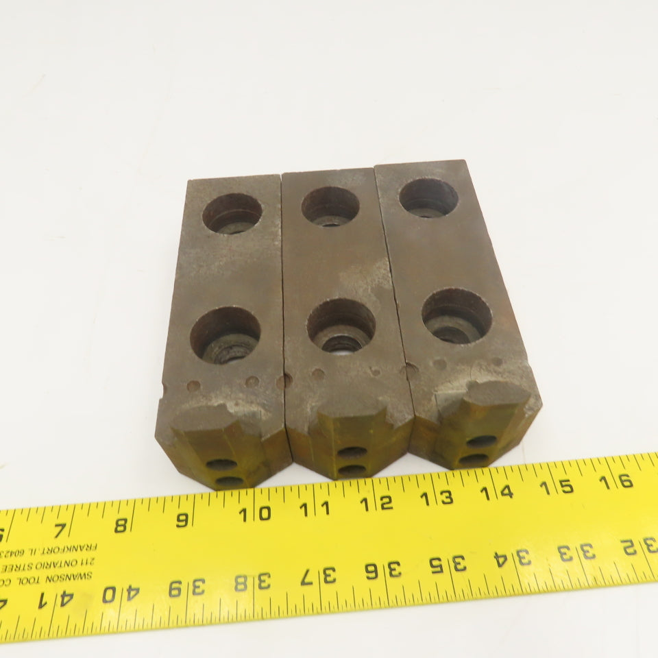 Jergens 15516 6-1/4" x 2" Internal Workholding Lathe Jaw Tongue Groove Set Of 3