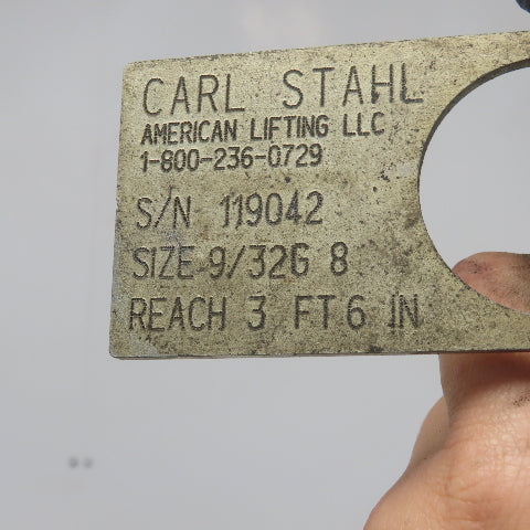 Carl Stahl Size 9/32G 8 3 Leg Lifting Hook 3'6" Reach 60° 300LBS. Limit