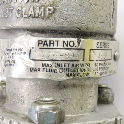 Graco 226-944 Series A99B 1:1 Fast-Flo Air Piston Transfer Pump 12GPM Repair