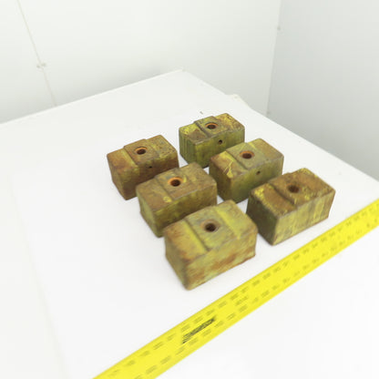 6 Lx3-1/2Wx 3-1/4" H Cast Iron Machine Foot Pad Targets W/0.808" Thru Hole Lot/6