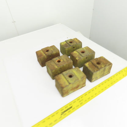 6 Lx3-1/2Wx 3-1/4" H Cast Iron Machine Foot Pad Targets W/0.808" Thru Hole Lot/6