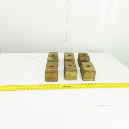 6 Lx3-1/2Wx 3-1/4" H Cast Iron Machine Foot Pad Targets W/0.808" Thru Hole Lot/6