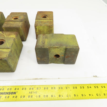 6 Lx3-1/2Wx 3-1/4" H Cast Iron Machine Foot Pad Targets W/0.808" Thru Hole Lot/6