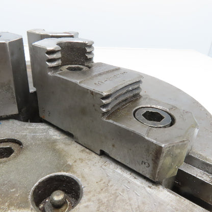 Cushman 10" 3 Jaw Scroll Chuck L1 Taper Mounting W/ Jaws 2" Thru Hole