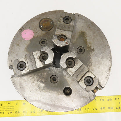 Cushman 10" 3 Jaw Scroll Chuck L1 Taper Mounting W/ Jaws 2" Thru Hole