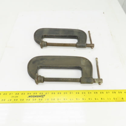 Jorgensen 606 6" Cast C-Clamp USA Made Lot Of 2
