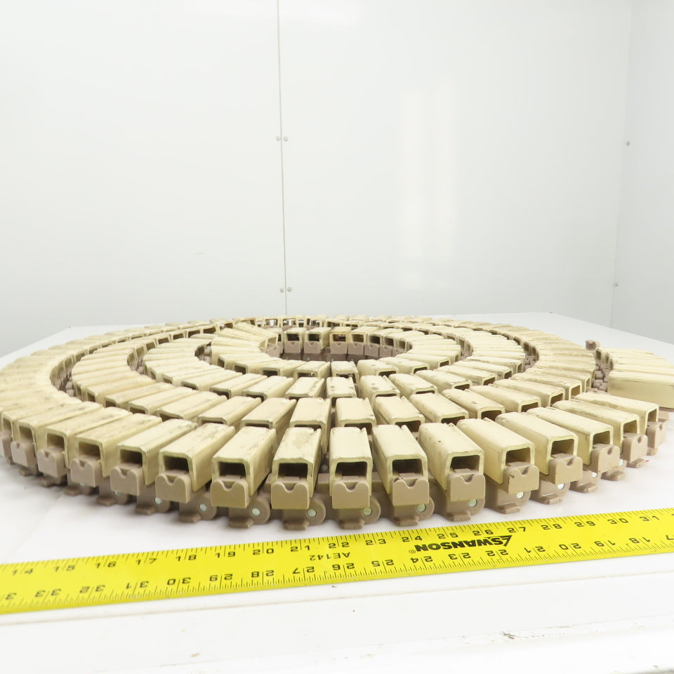 234" L x 2-1/2" W Side Flexing Table Top Conveyor Chain W/Soft Rubber Top