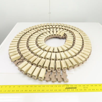 234" L x 2-1/2" W Side Flexing Table Top Conveyor Chain W/Soft Rubber Top