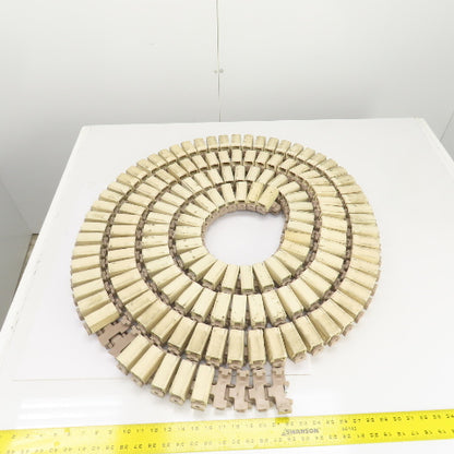234" L x 2-1/2" W Side Flexing Table Top Conveyor Chain W/Soft Rubber Top