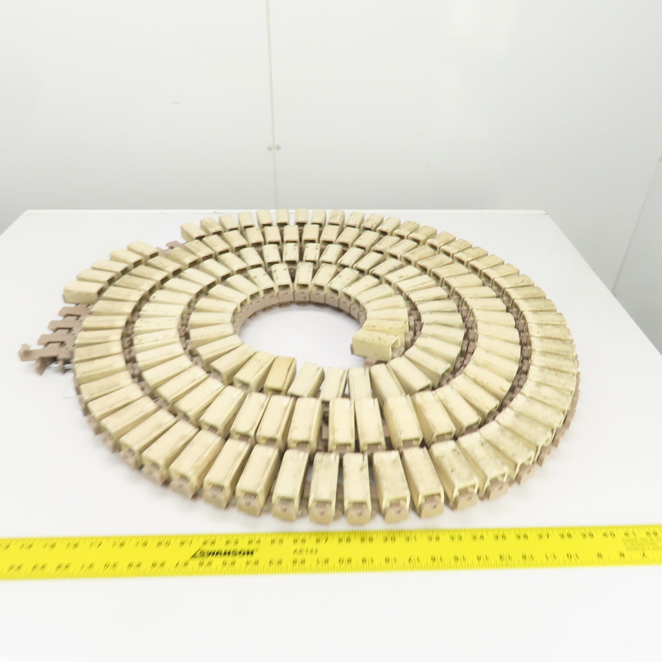 234" L x 2-1/2" W Side Flexing Table Top Conveyor Chain W/Soft Rubber Top
