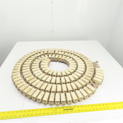 234" L x 2-1/2" W Side Flexing Table Top Conveyor Chain W/Soft Rubber Top