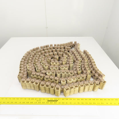 225" L x 2-1/2" W Side Flexing Table Top Conveyor Chain W/Soft Rubber Top