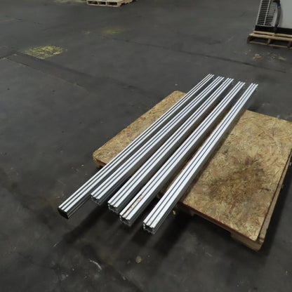 2-1/2" x 2-1/2" x  75-1/4" L Extruded Structural Aluminum W/3/4" T-Slot Lot Of 4