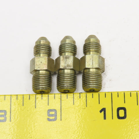 1/8" JIC 37° Flare x 1/8" NPT Straight Male Hydraulic Connector Fitting Lot Of 3